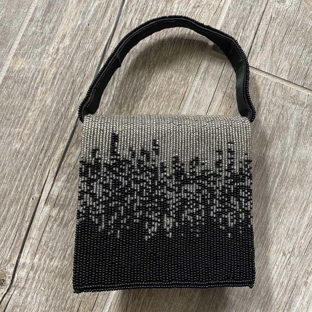 Vintage Cache Black & Silver Mini Cocktail Purse